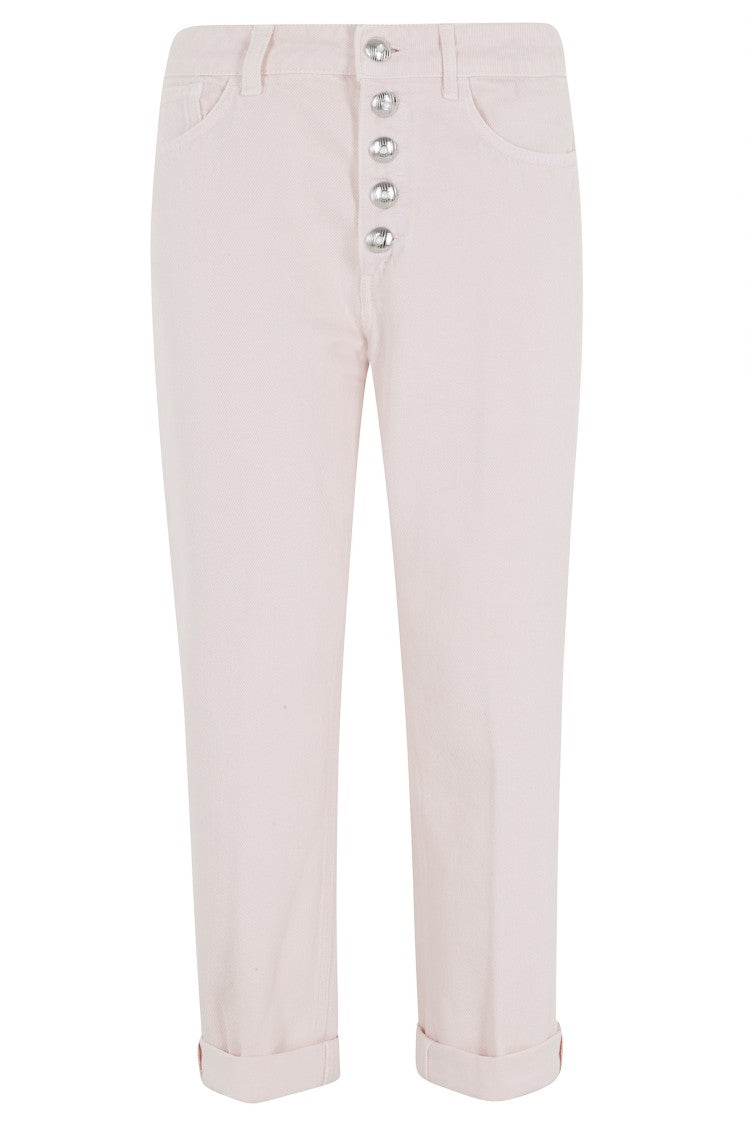 Dondup Pink Koons Jewel Ankle-Length Cotton Jeans
