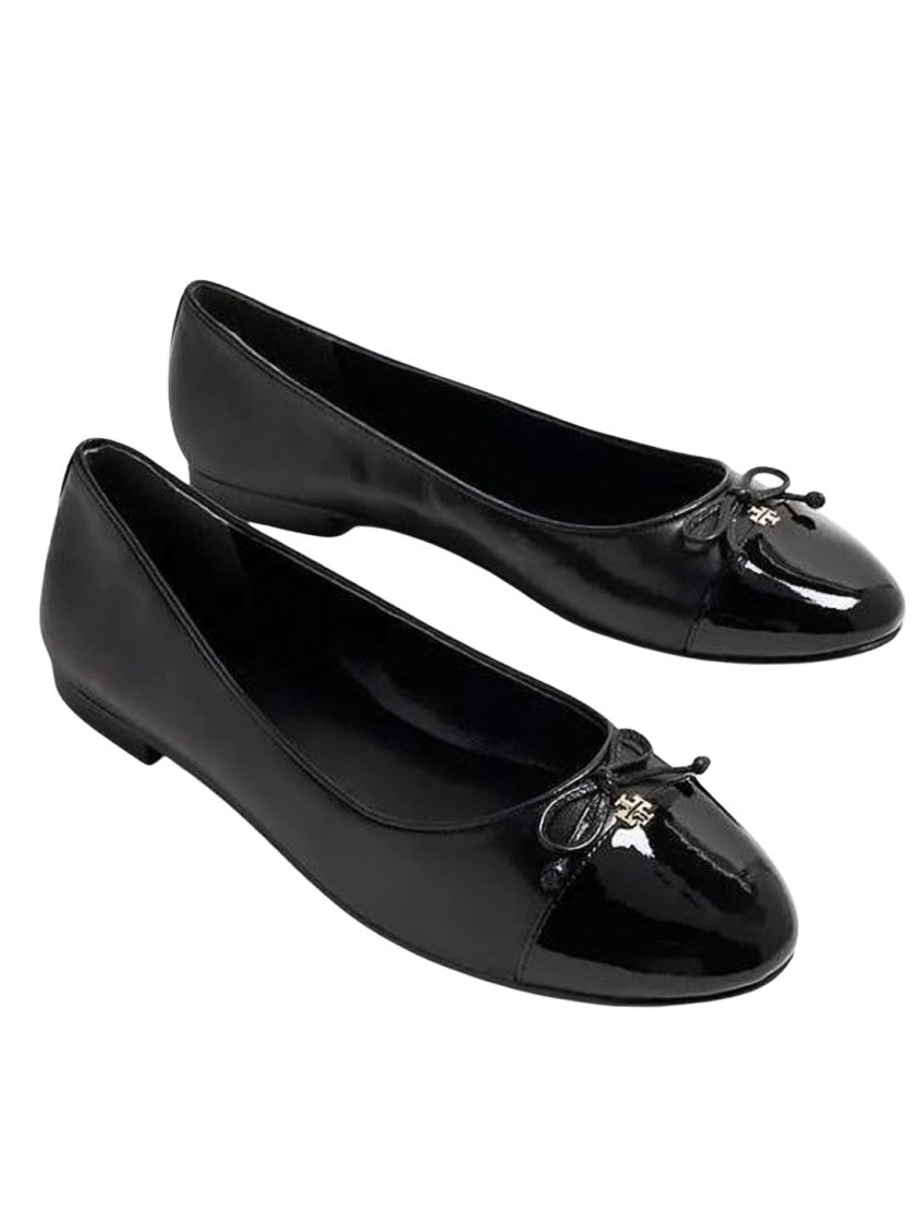 Tory Burch Patent Leather Flats With Bow Detail