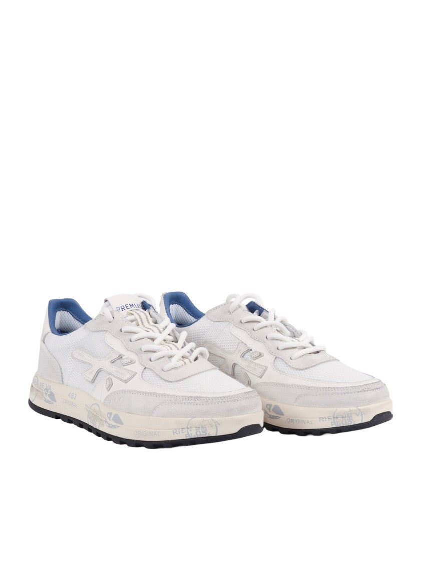 Premiata Nous White Mesh Leather Sneakers