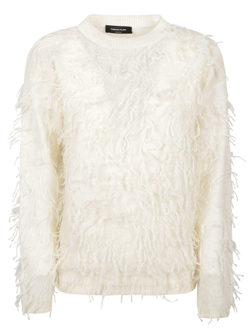 Fabiana Filippi Textured Knit Sweater With Relaxed Fit And Classic Neckline