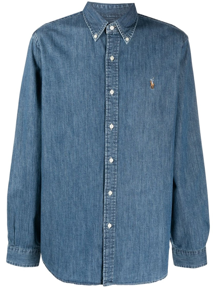 Polo Ralph Lauren Classic Button-Down Denim Shirt With Embroidered Logo