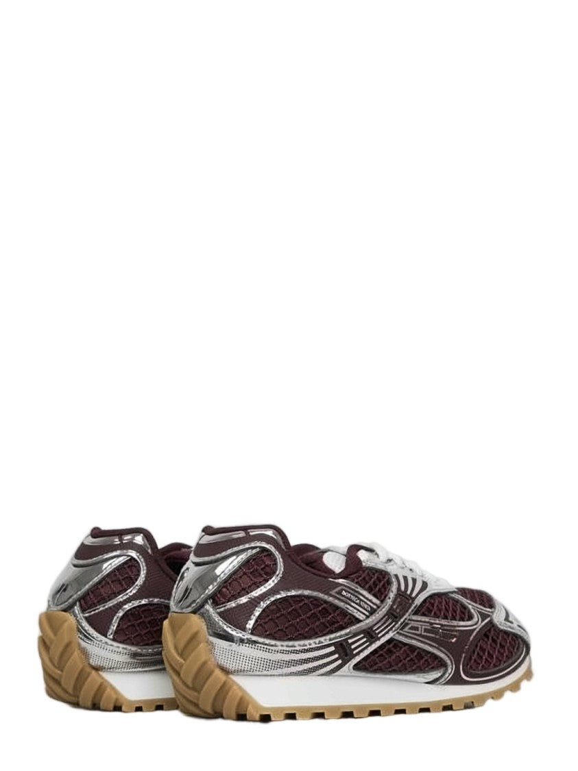 Bottega Veneta Burgundy Sneakers With Mesh Upper