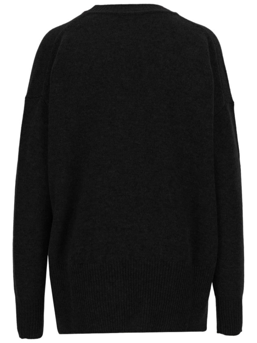 Jil Sander Black Slit Pure Cashmere Sweater