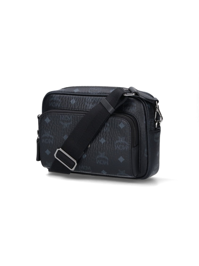 Mcm “Aren” Monogram Shoulder Bag – Black