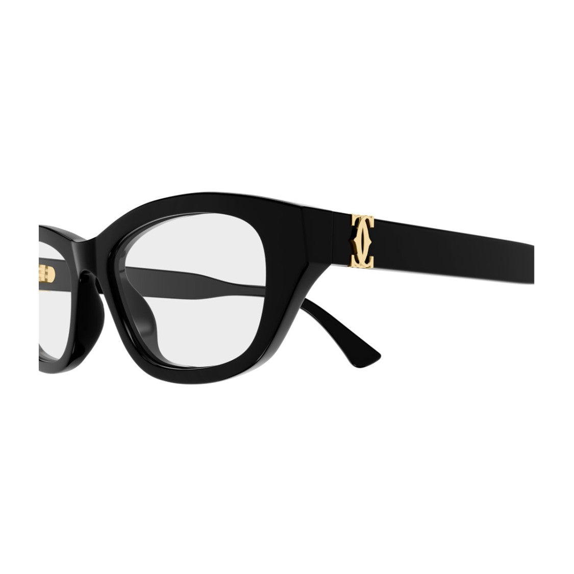 Cartier Contemporary Rectangular Sunglasses With Gold Emblem