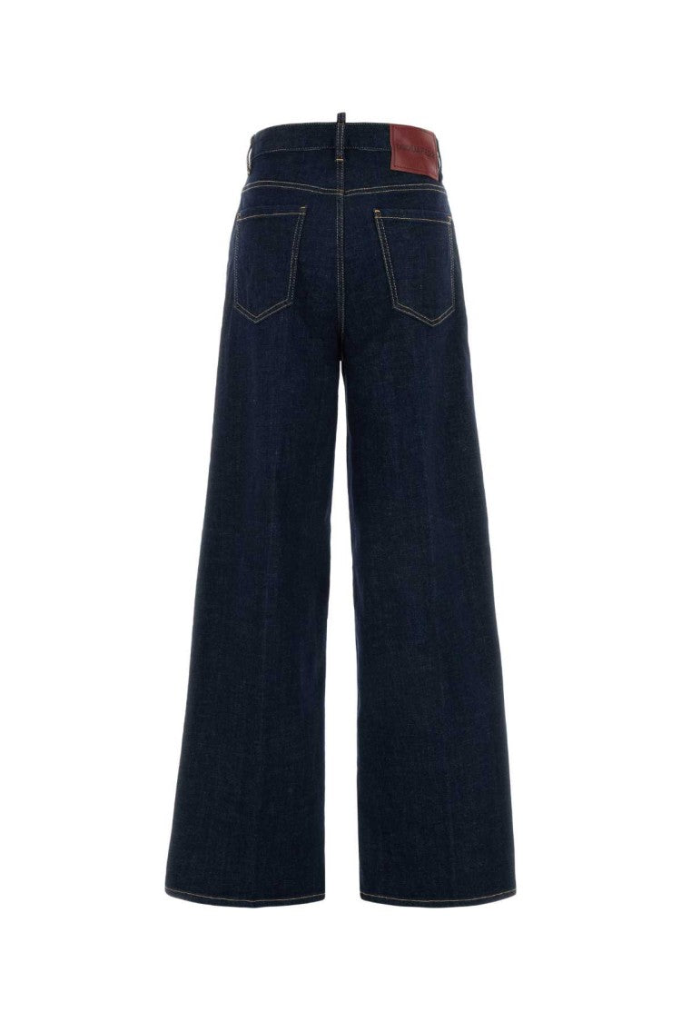 Dsquared2 Stretch Denim Traveller Wide-Leg Jeans