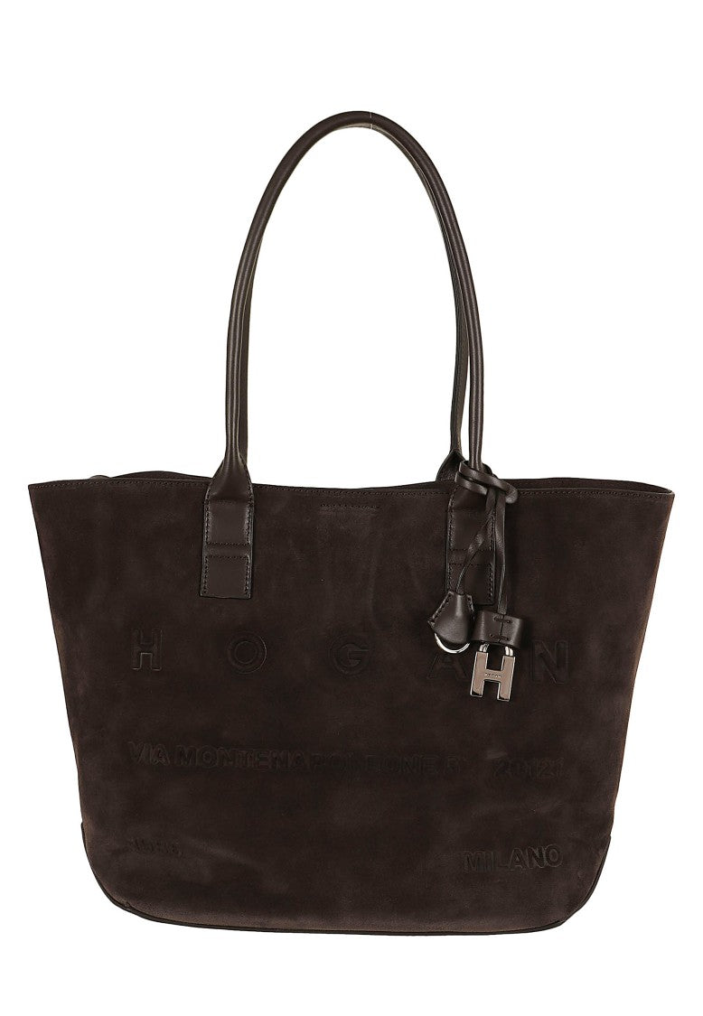 Hogan Address Small Suede Tote Bag