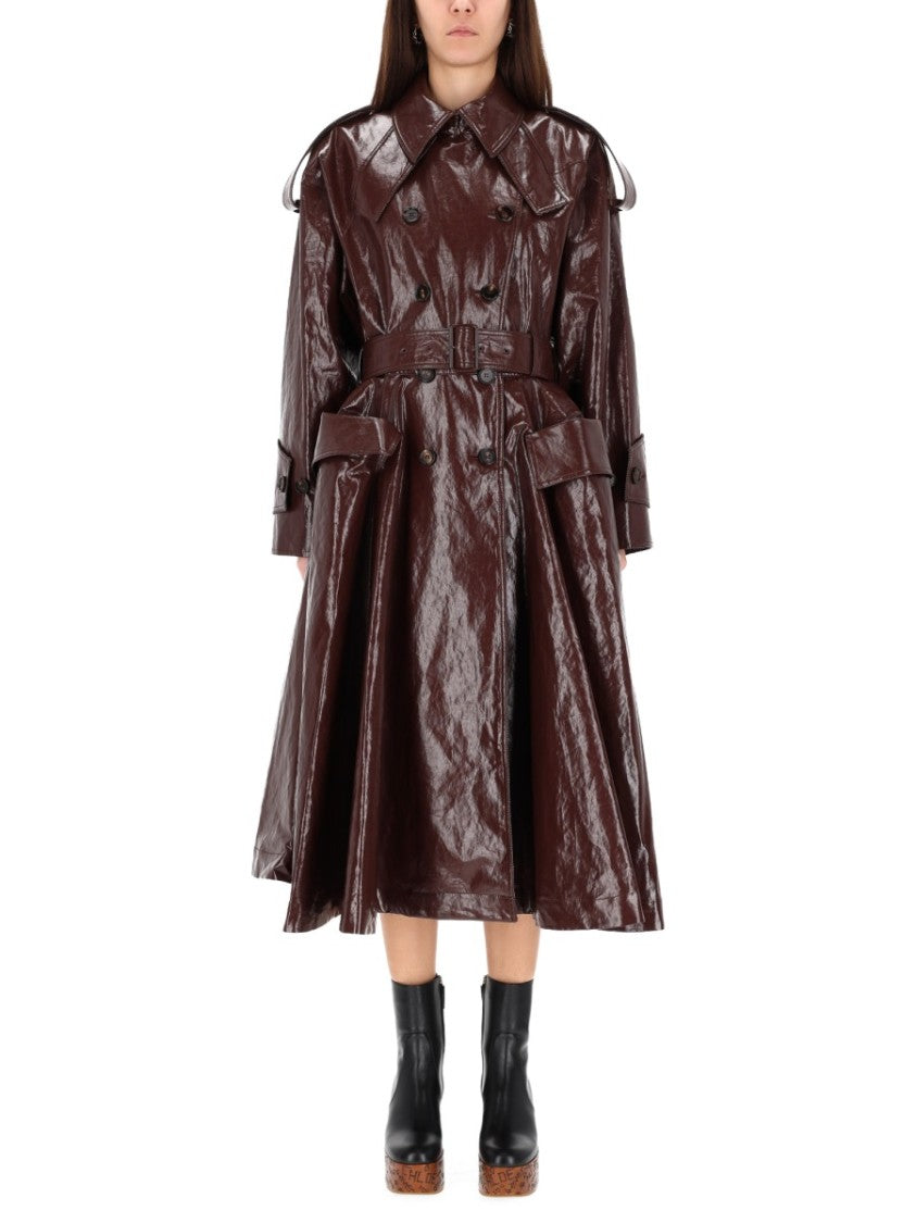 Chloé Belted Dark Brown Linen Coat