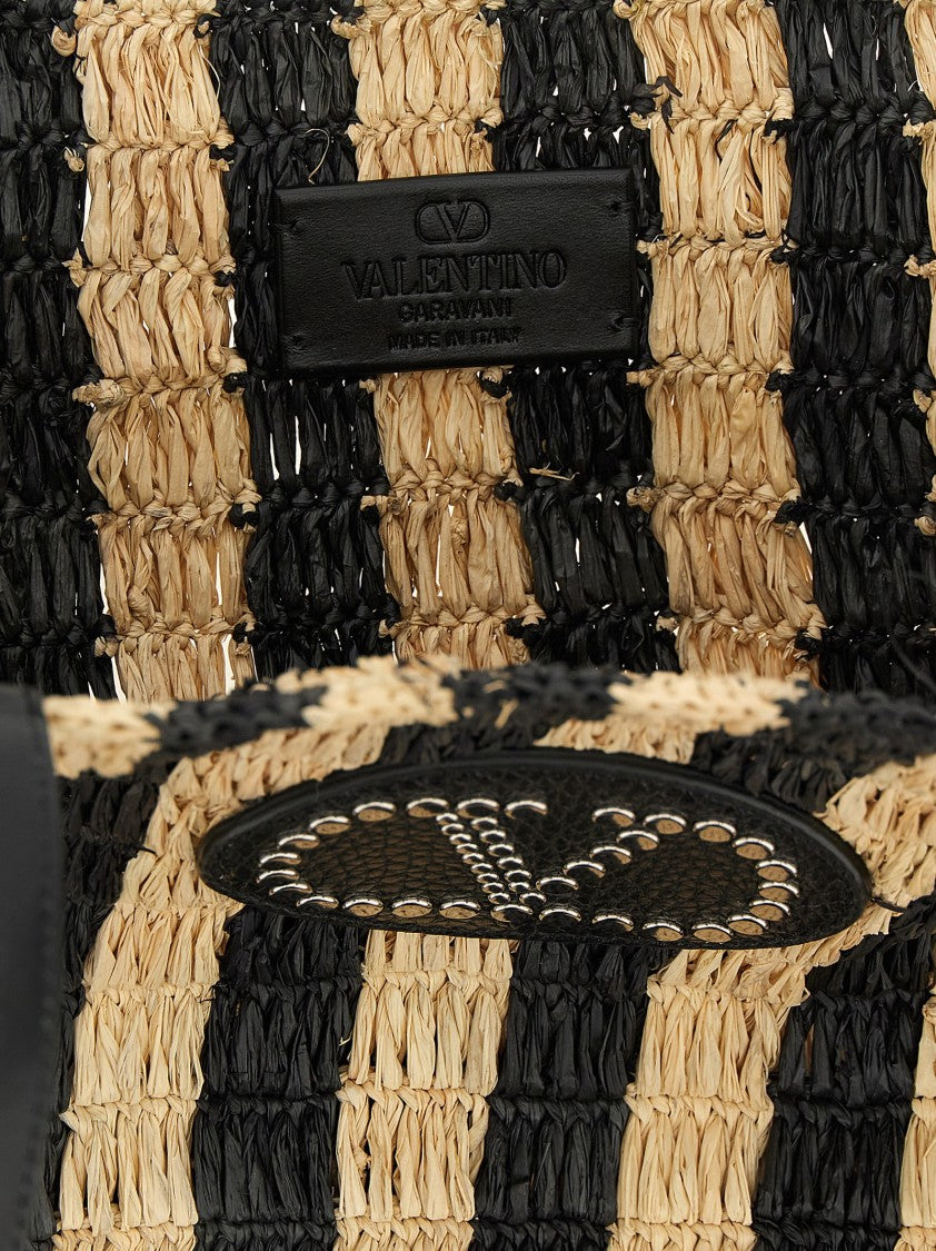 Valentino Garavani Natural Raffia Shopping Tote