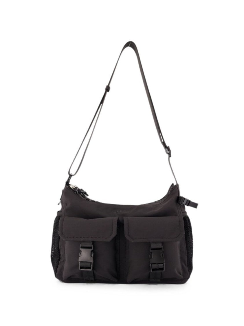 A.P.C. Black Trek Nylon Front Pockets Shoulder Bag