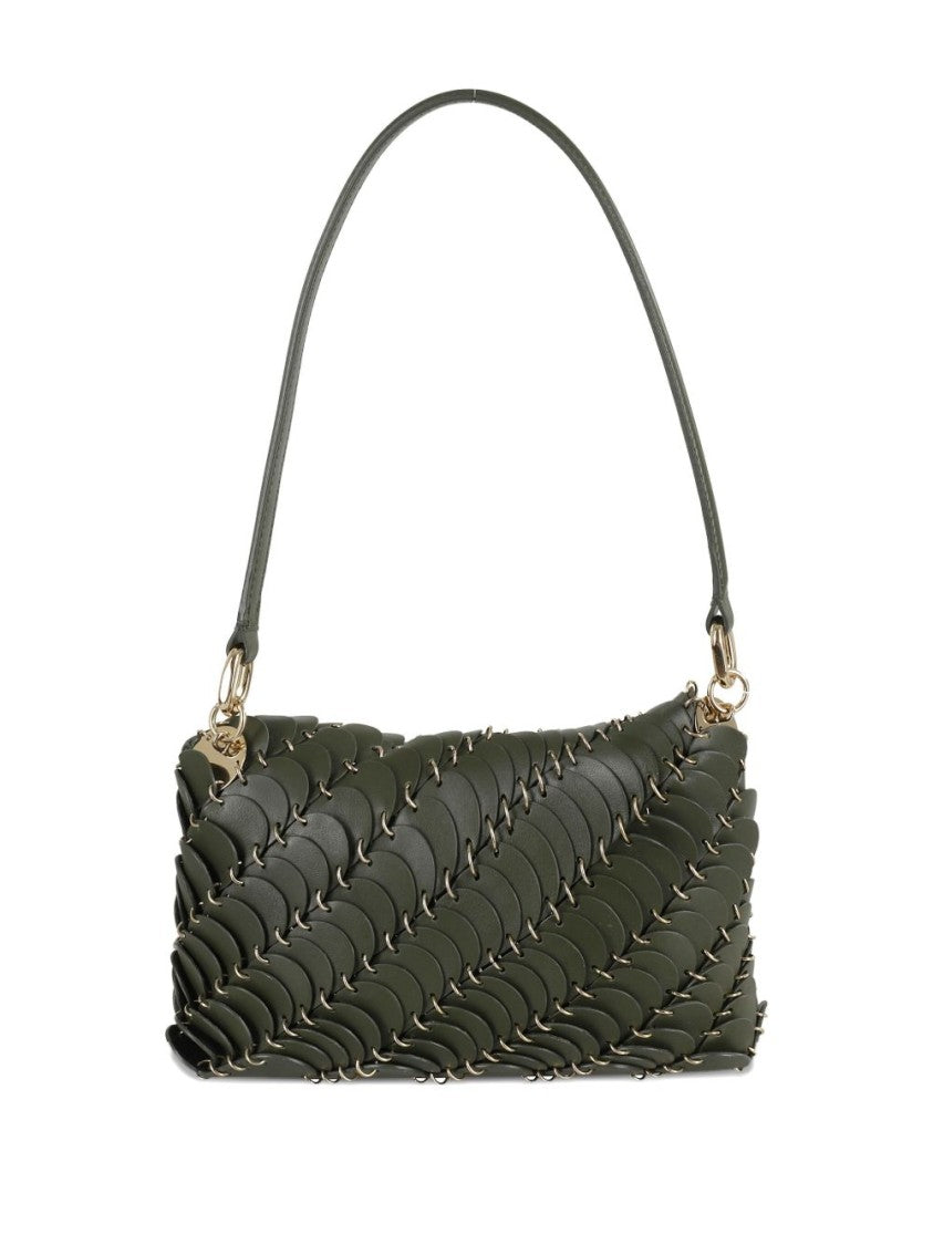 Rabanne Layered Leather Shoulder Bag In Khaki