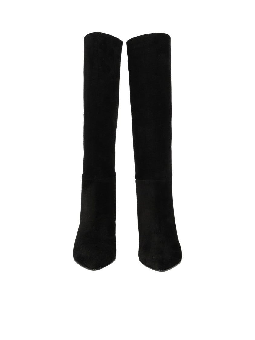 Via Roma 15 Liscio 777 Pointed-Toe Suede Knee-High Boots