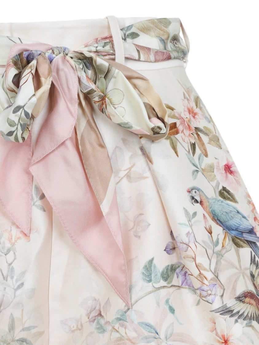 Zimmermann Bermuda Shorts In Silk-Cotton Blend With Floral Print
