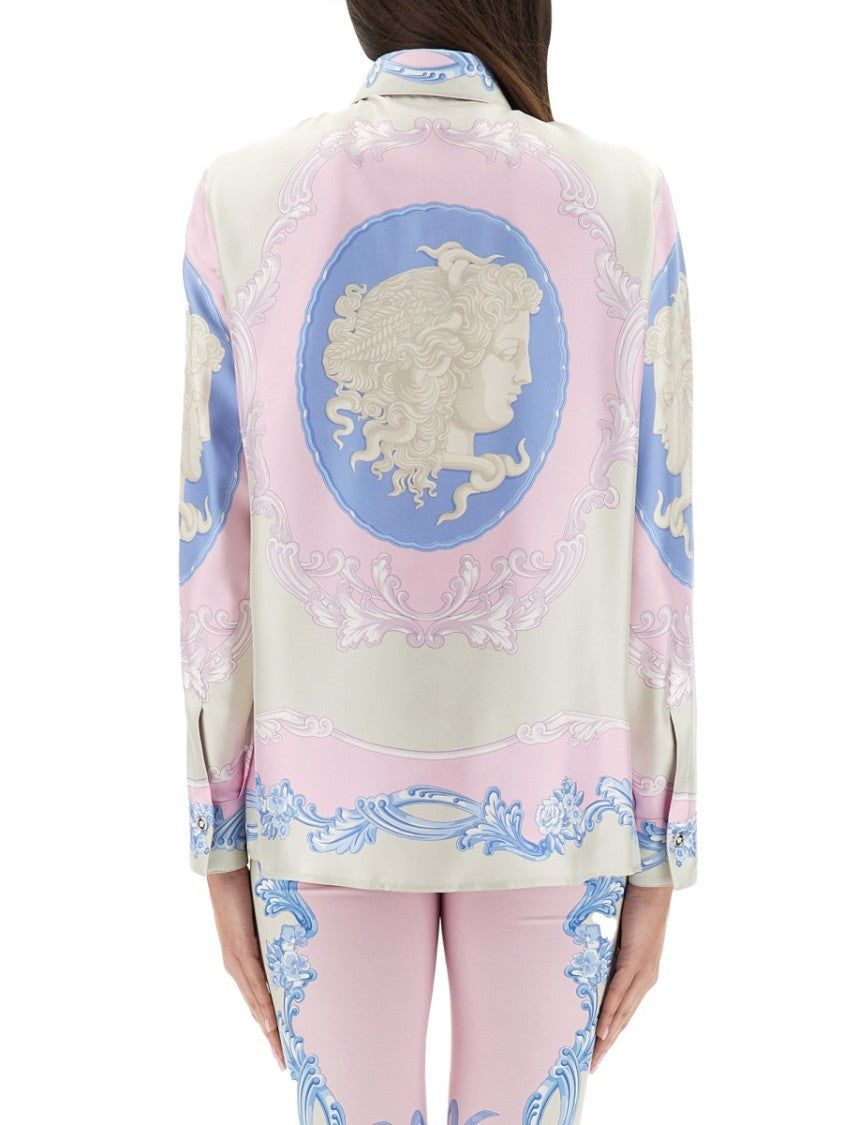 Versace "Cameo" Pastel Print Silk Shirt