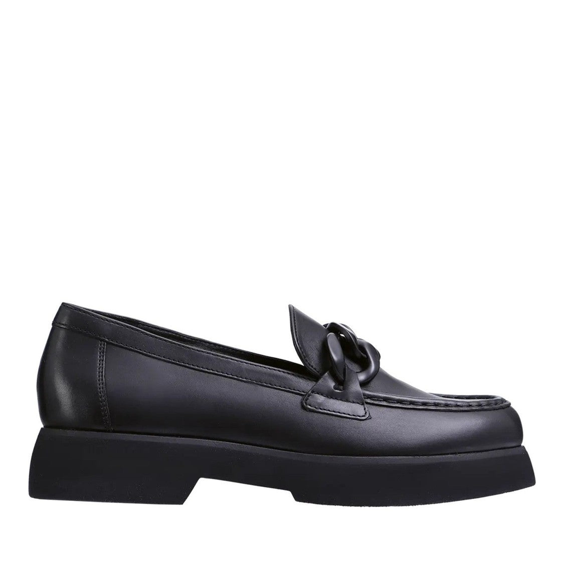 Högl Black Stacy Chunky Chain Detail Leather Loafers