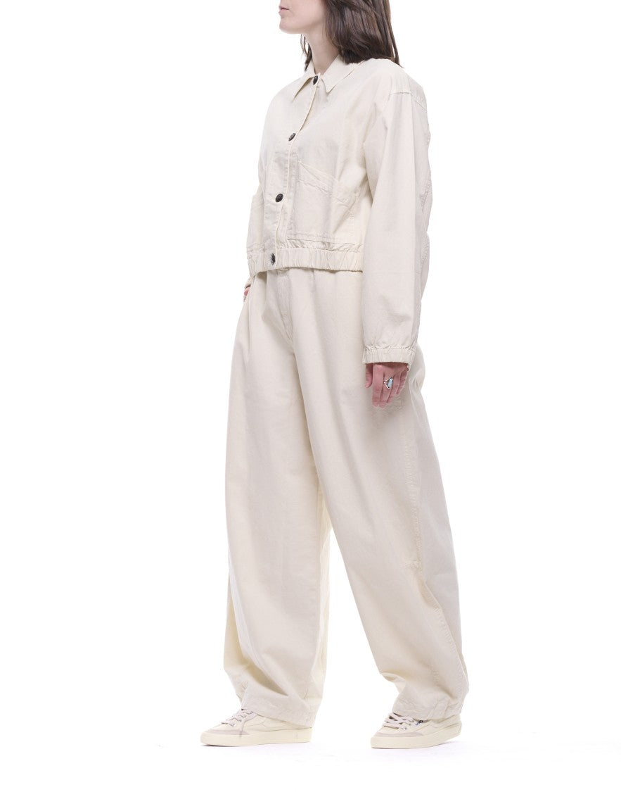 Eat Dust 673 Wheat Cropped Overshirt Cotton Shirt