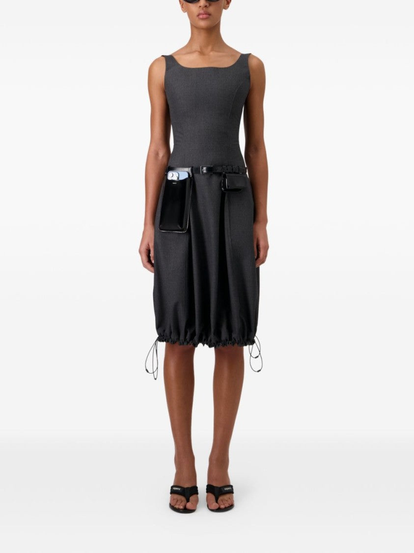 Coperni White Fitted Bodice Bubble Hem Dress