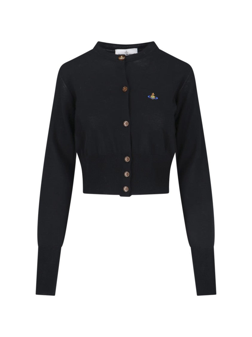 Vivienne Westwood Black Bea Crop Cotton Cardigan