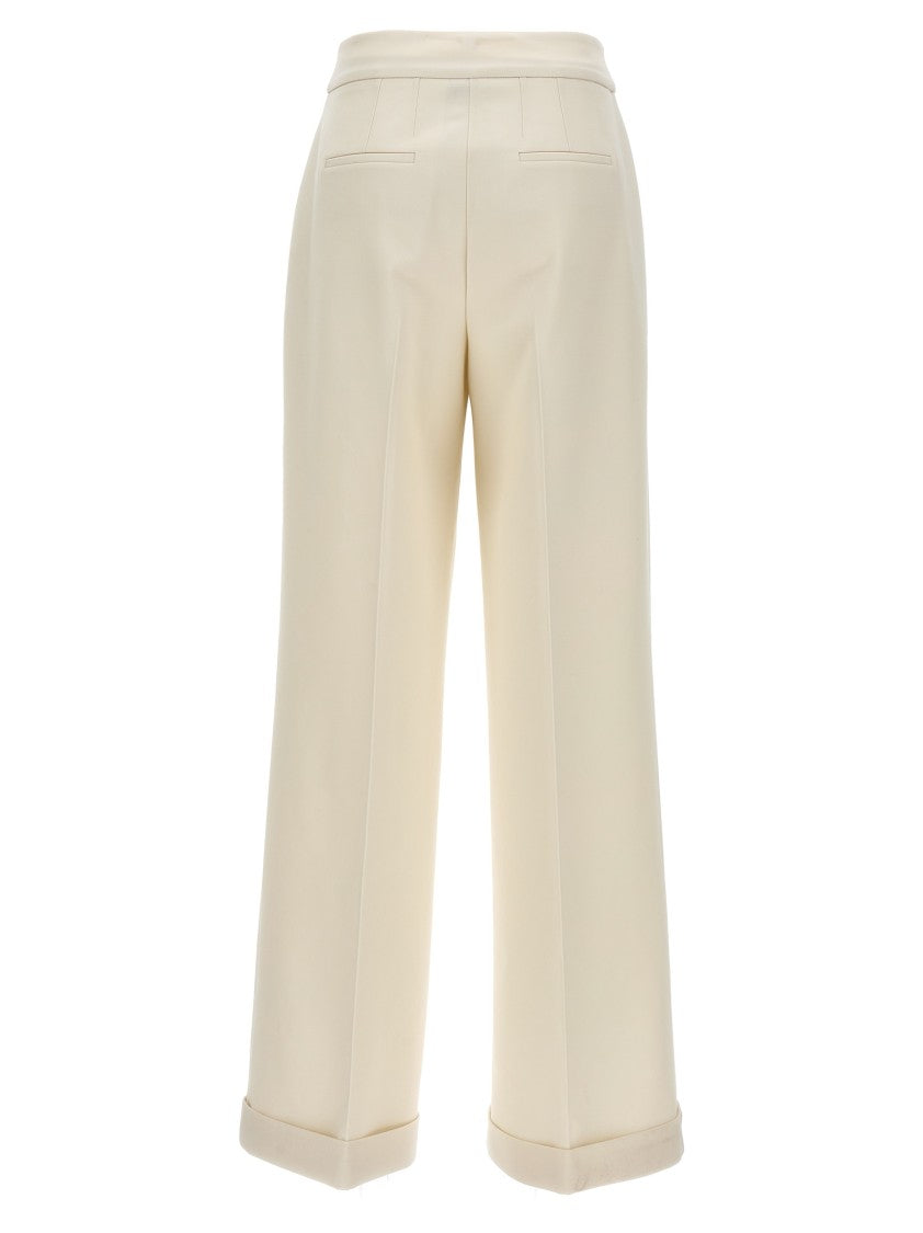 Kiton Wide Leg Stretch Wool Jersey Trousers