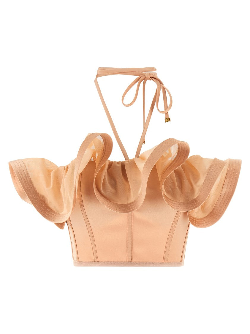 Elisabetta Franchi Maxi Ruffles Top
