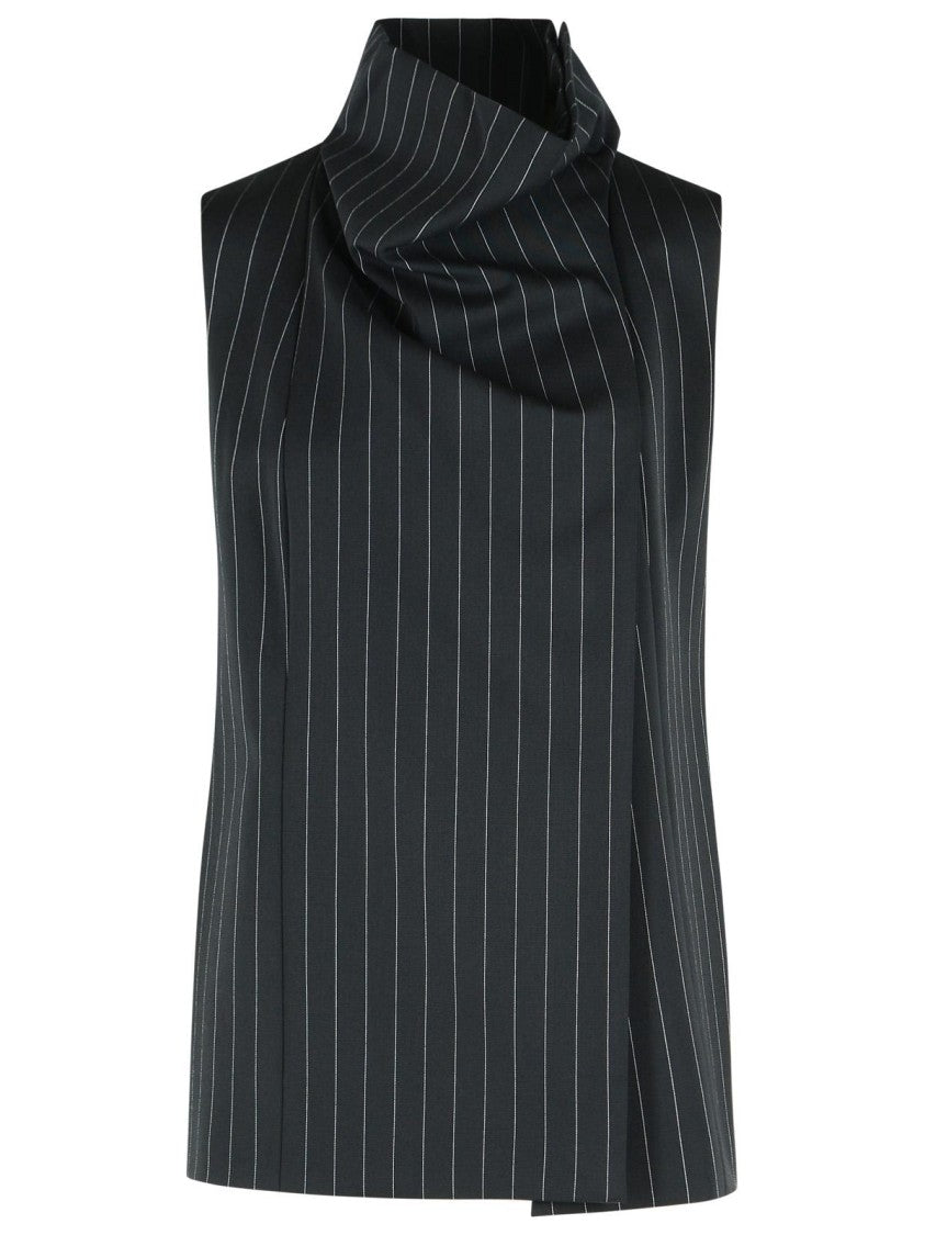 Sportmax 'Albata' Sleeveless Black Wool Top
