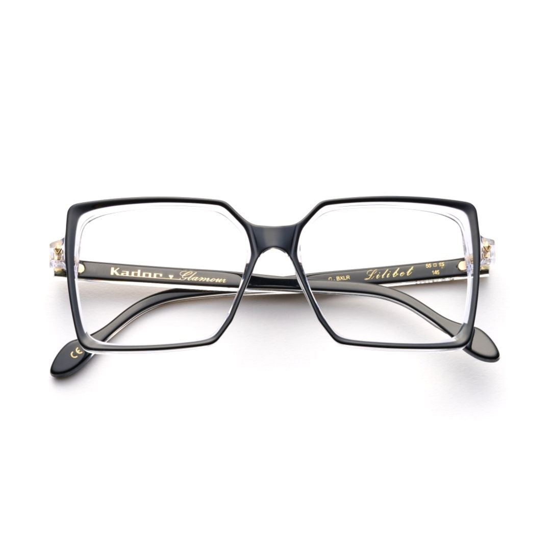 Kador Lilibet Glamour Oversized Square Frame Sunglasses With Textured Temples