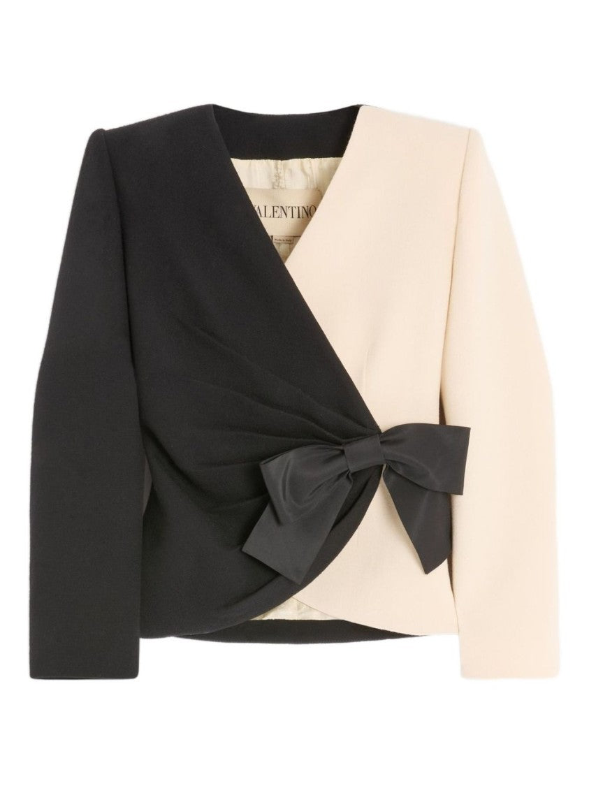 Valentino Garavani Wool Crepe Jacket With Contrasting Bow