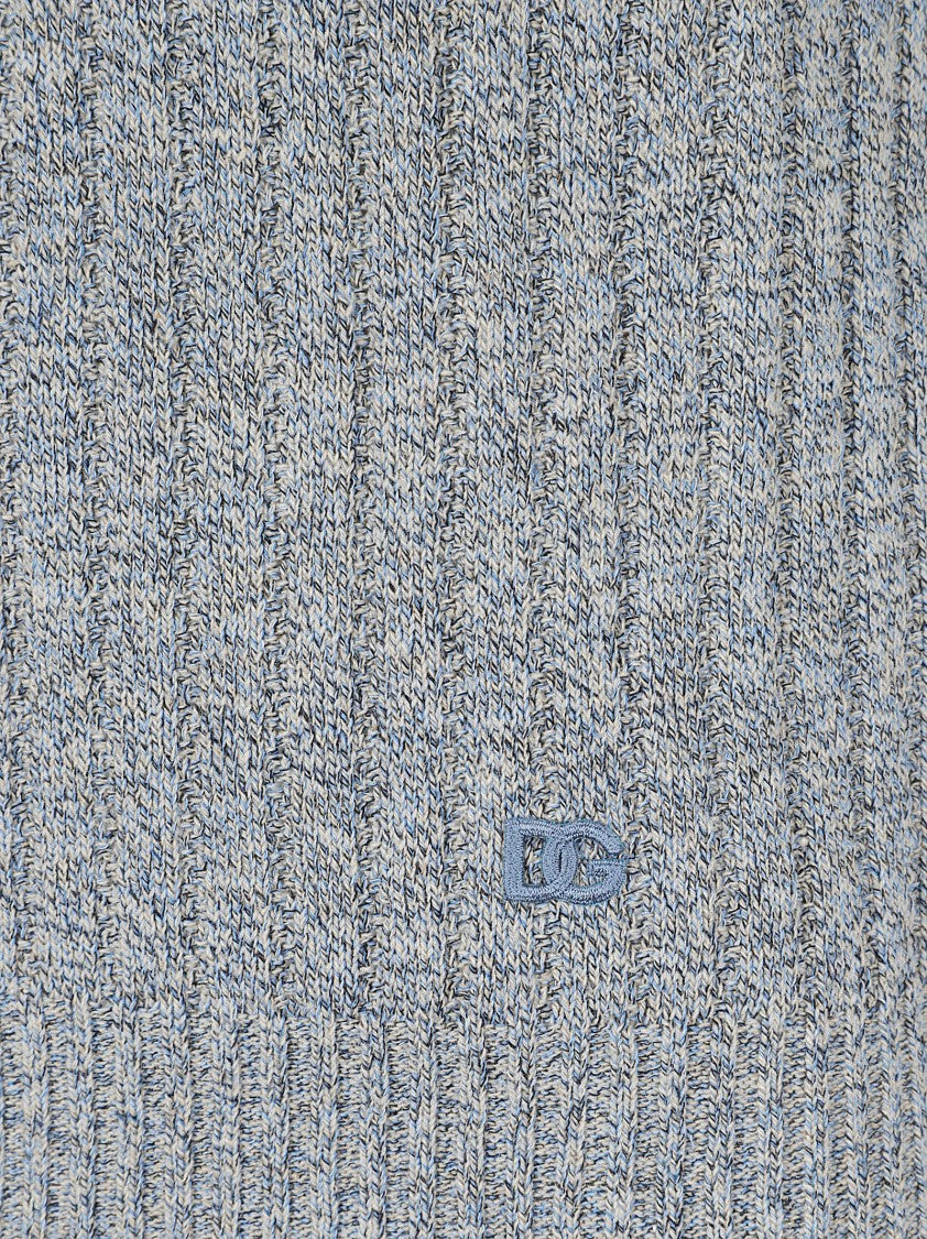 Dolce & Gabbana Mélange Knit Polo With Johnny Collar