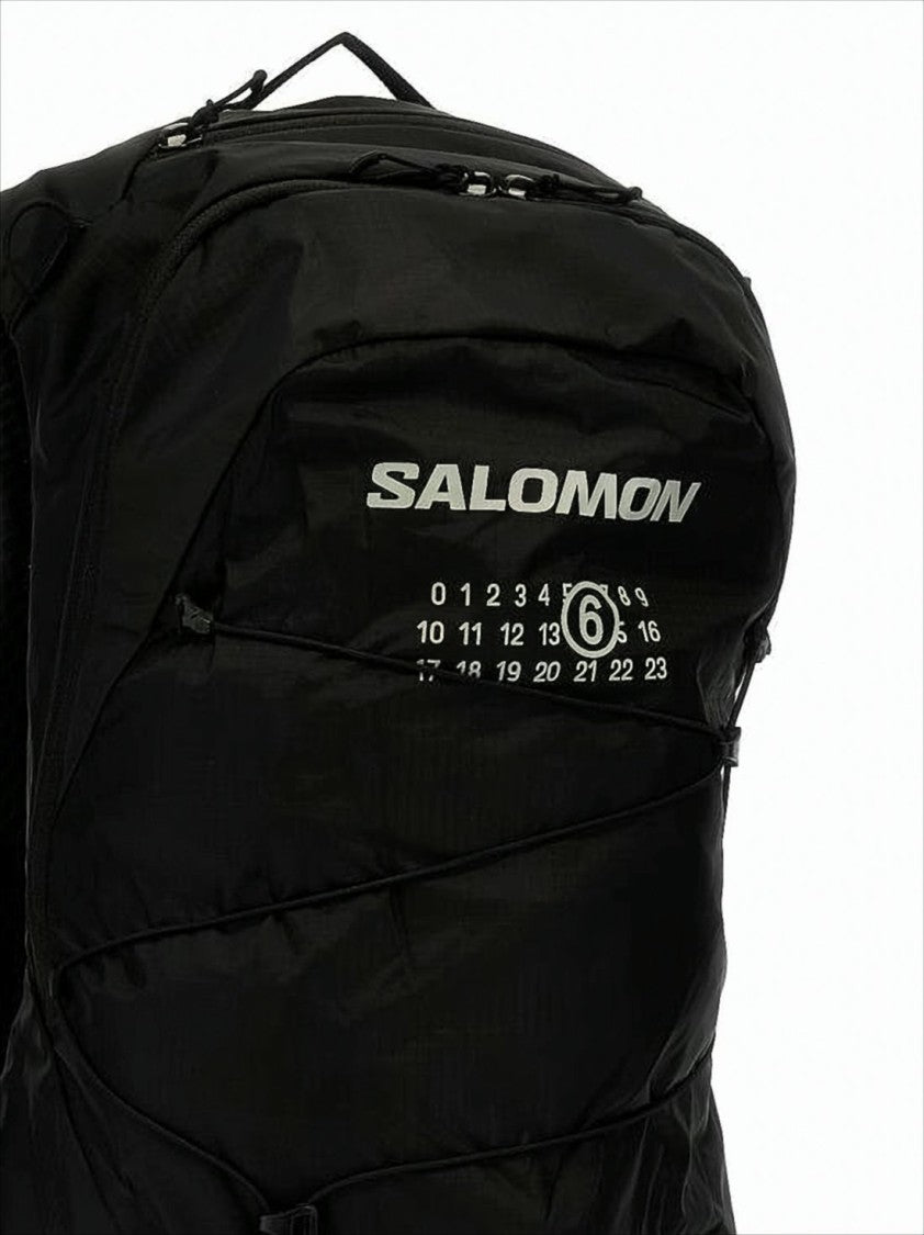 Mm6 By Maison Margiela Structured Black Backpack With Bold Logo Detailing