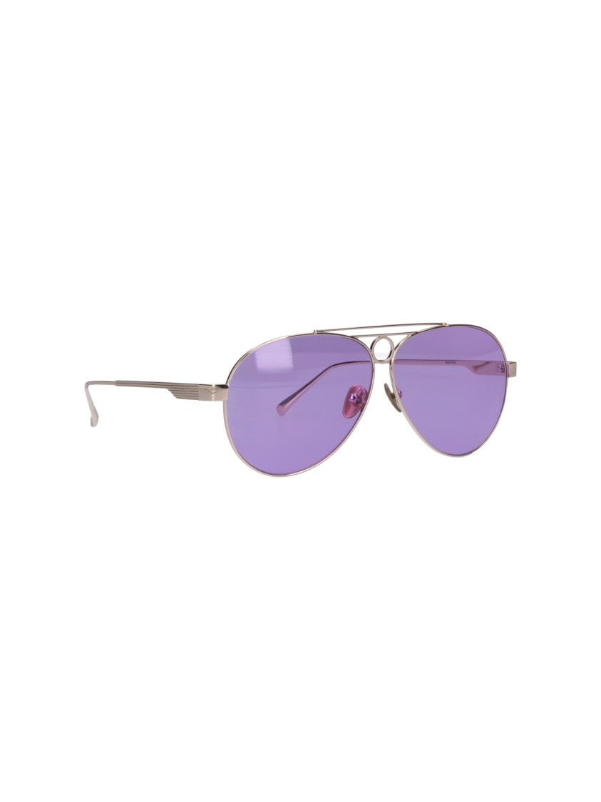 Facehide Gold-Tone Teardrop Aviator Sunglasses With Thin Side Arms
