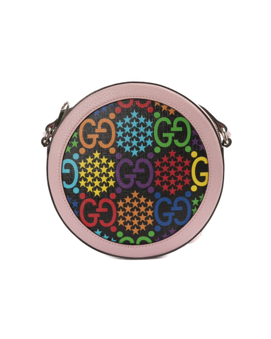 Gucci Pink Round Gg Supreme Stars Canvas Crossbody Bag