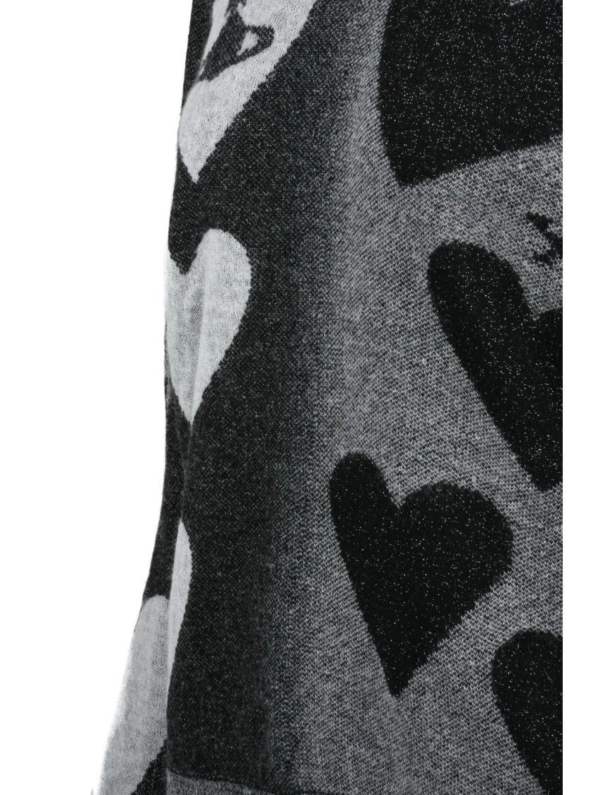 Vivienne Westwood Hearts Jumper With Unique Patchwork Design And Metallic Touch