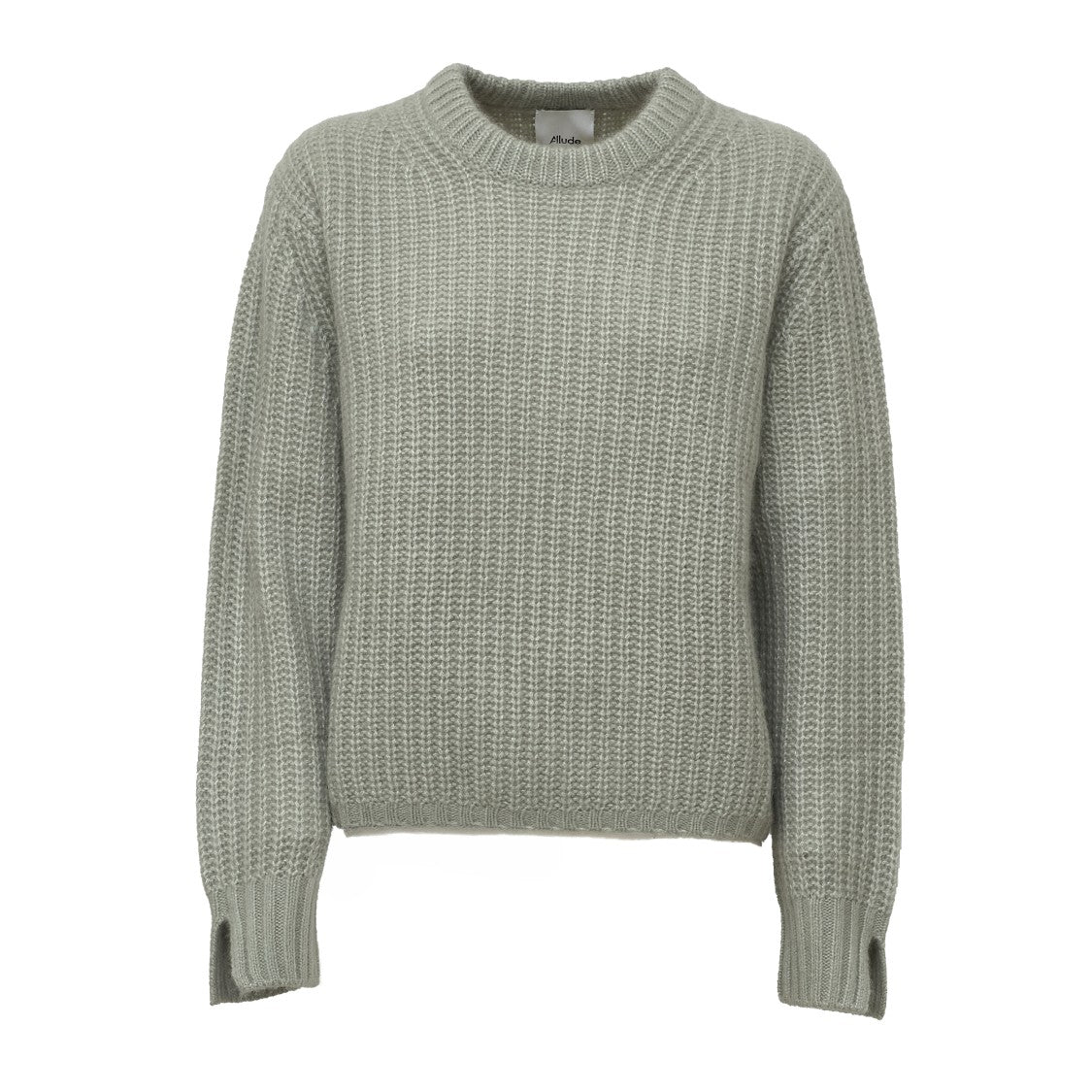 Allude Ribbed Cashmere Silk Boxy Crewneck Sweater