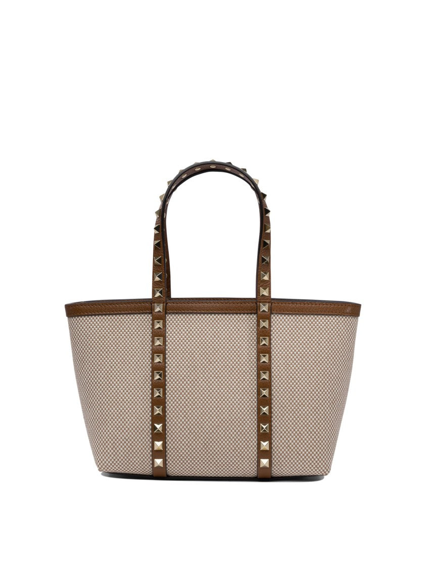 Valentino Garavani Structured Woven Canvas Tote