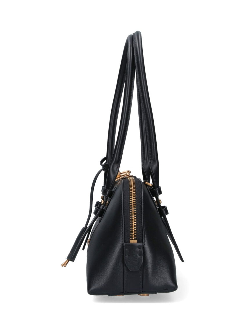 Pinko Structured Black Handbag With Versatile Carrying Options