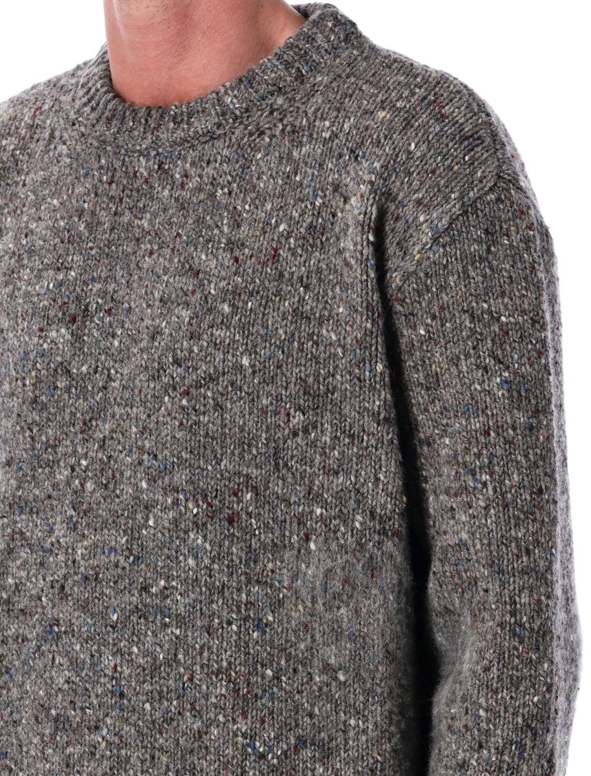 Maison Margiela Grey Speckled Wool Crewneck Sweater