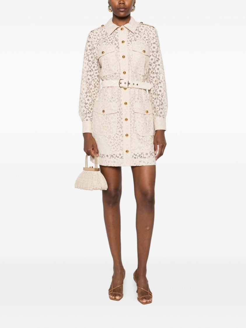 Zimmermann Delicate Beige Lace Mini Dress