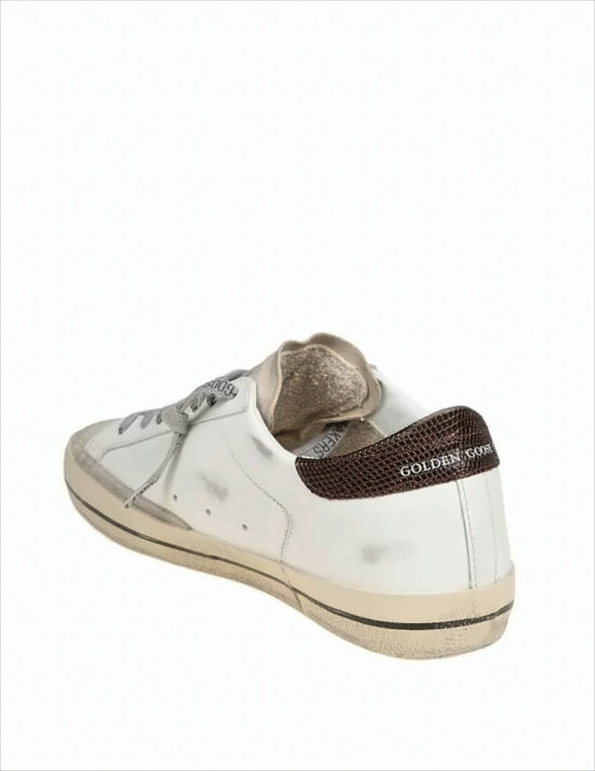 Golden Goose Low-Top Vintage Leather Sneakers With Distressed Detailing