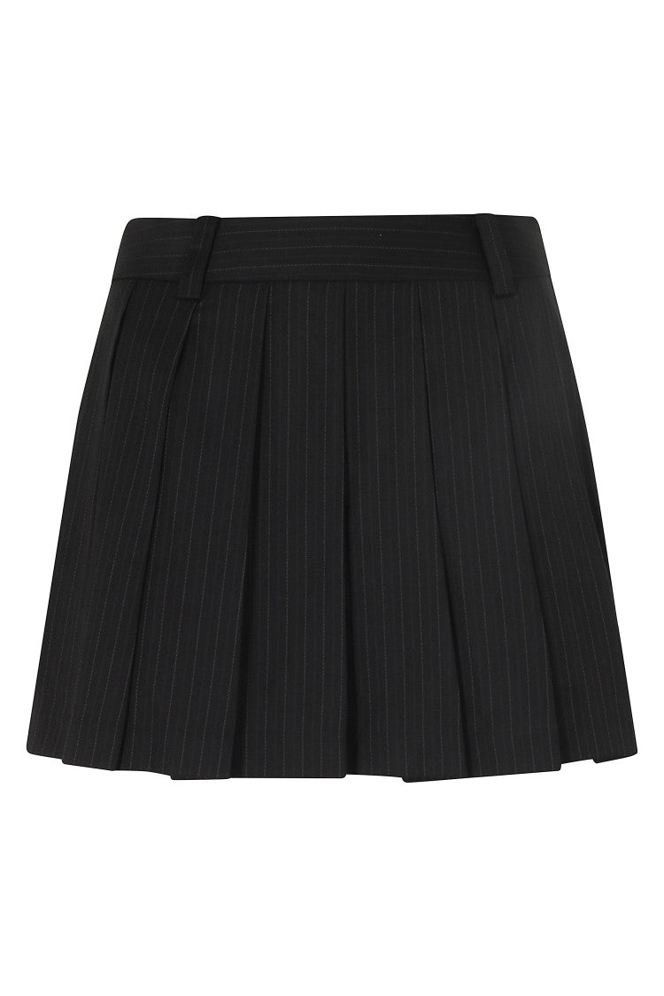 Dunst Mini Skirt With Classic Pleated Stripes And Embroidered Detailing