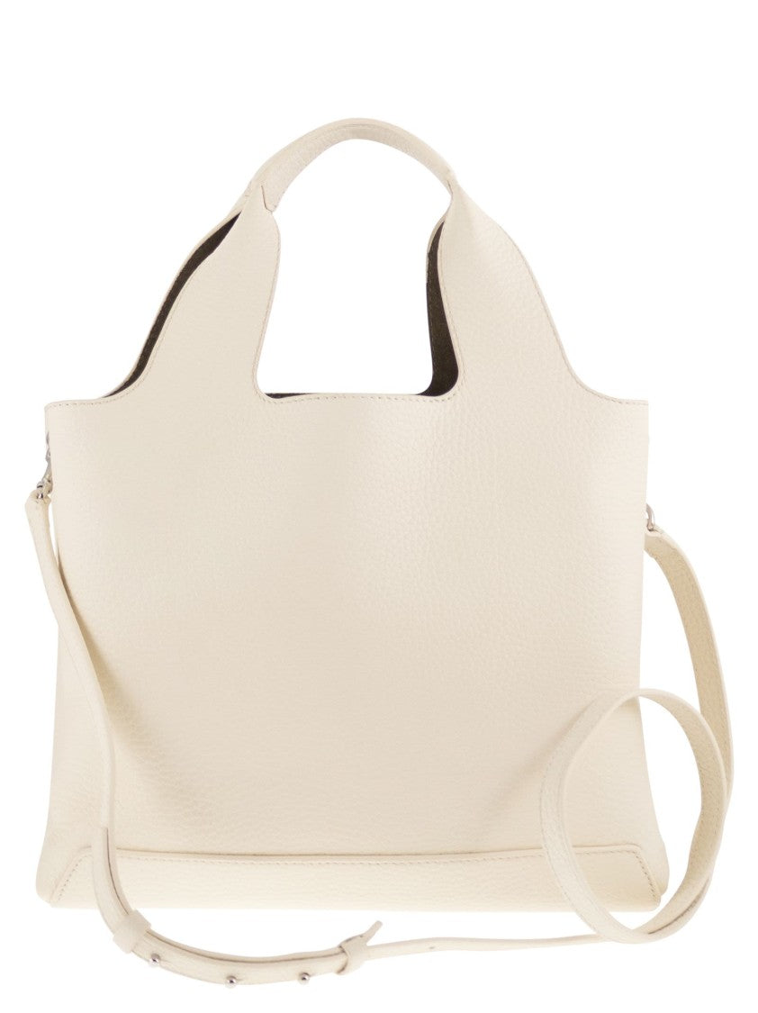 Hogan Textured Grained Leather Shopping Bag