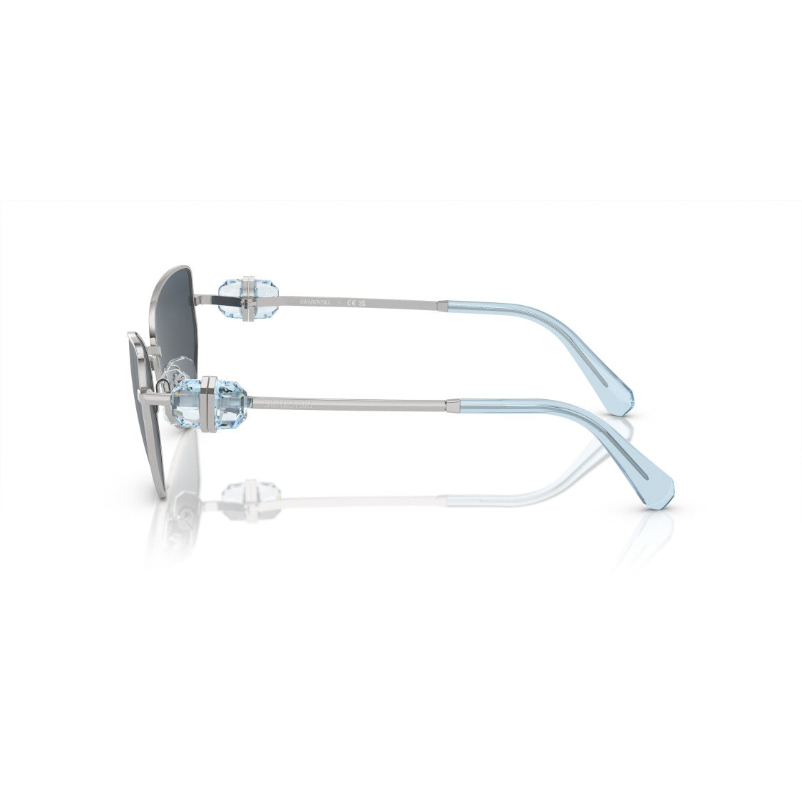 Swarovski 0Sk7003 Angular Cat-Eye Sunglasses With Crystal Embellishments