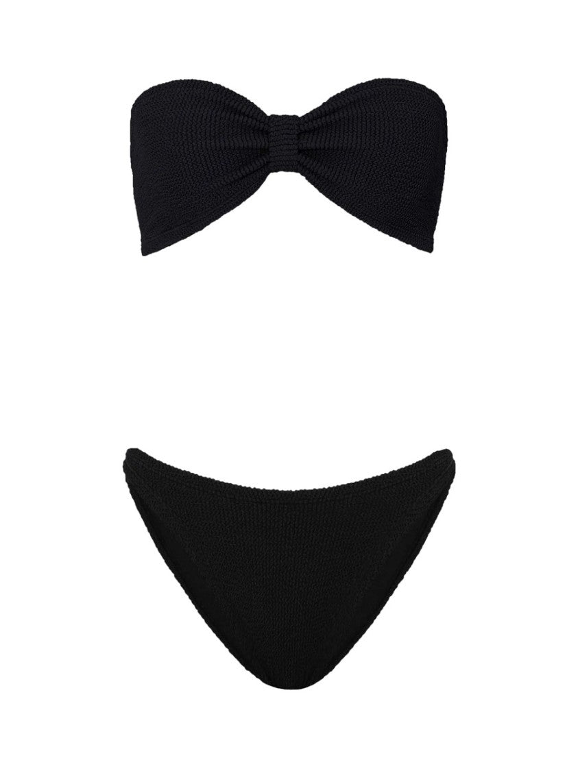 Hunza G Jean Textured Ribbed Bandeau Bikini