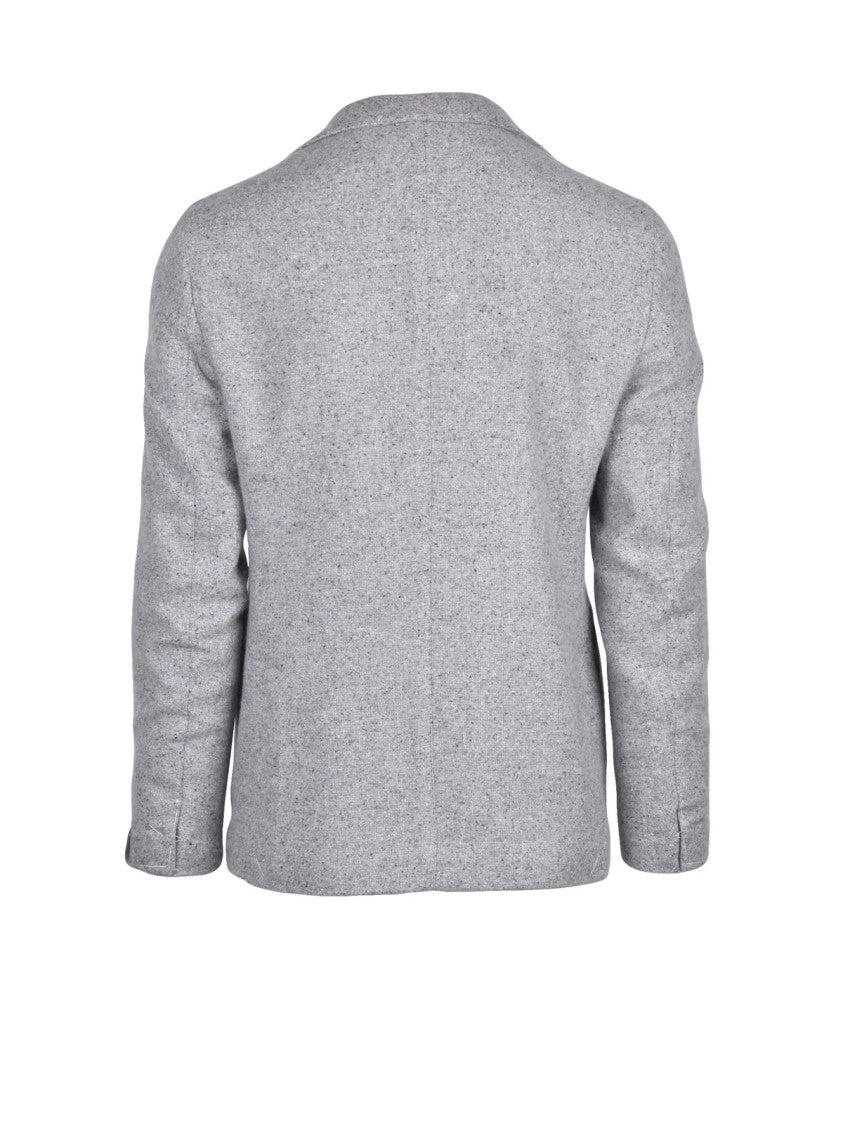 Eleventy Light Grey Cashmere-Blend Tailored Jacket