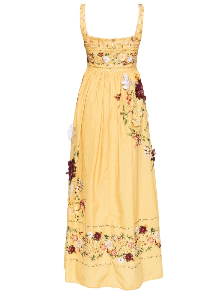 Agua By Agua Bendita Floral Embroidered Midi Dress