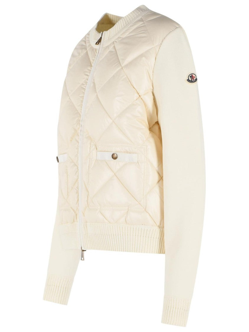 Moncler 'Tricot' Cream Cotton Cardigan