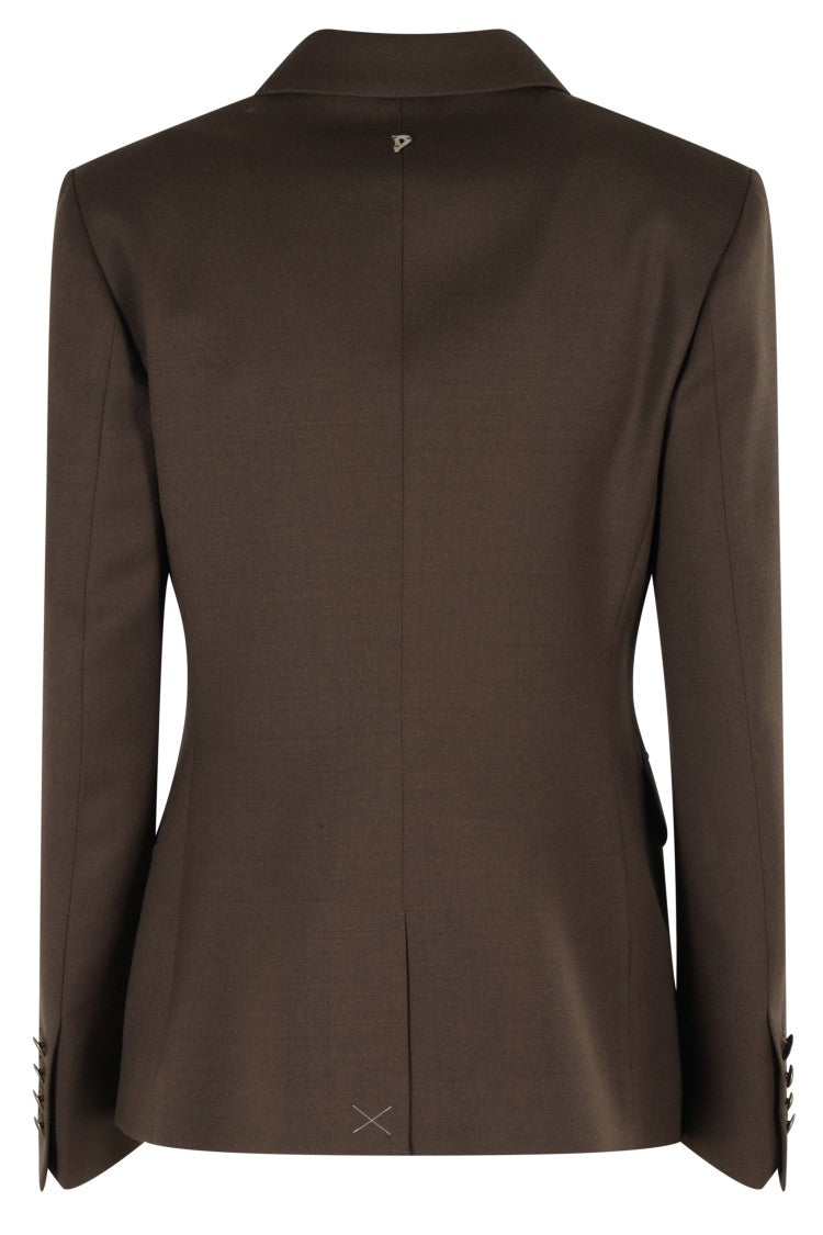 Dondup Double-Breasted Military Green Blazer