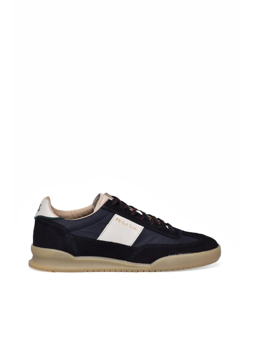Paul Smith Blue Low-Top Nylon Leather Panel Sneakers