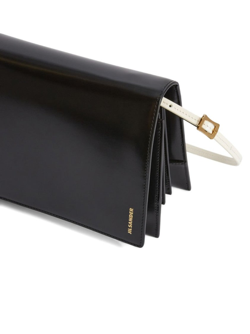 Jil Sander Small Leather Two-Tone Strap Shoulder Bag