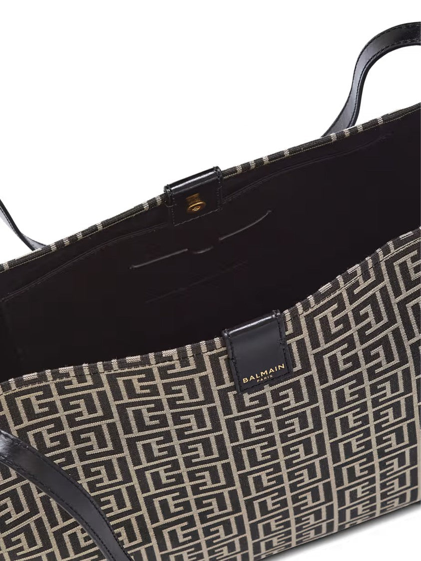 Balmain Large Geometric Maze Pattern Tote Bag