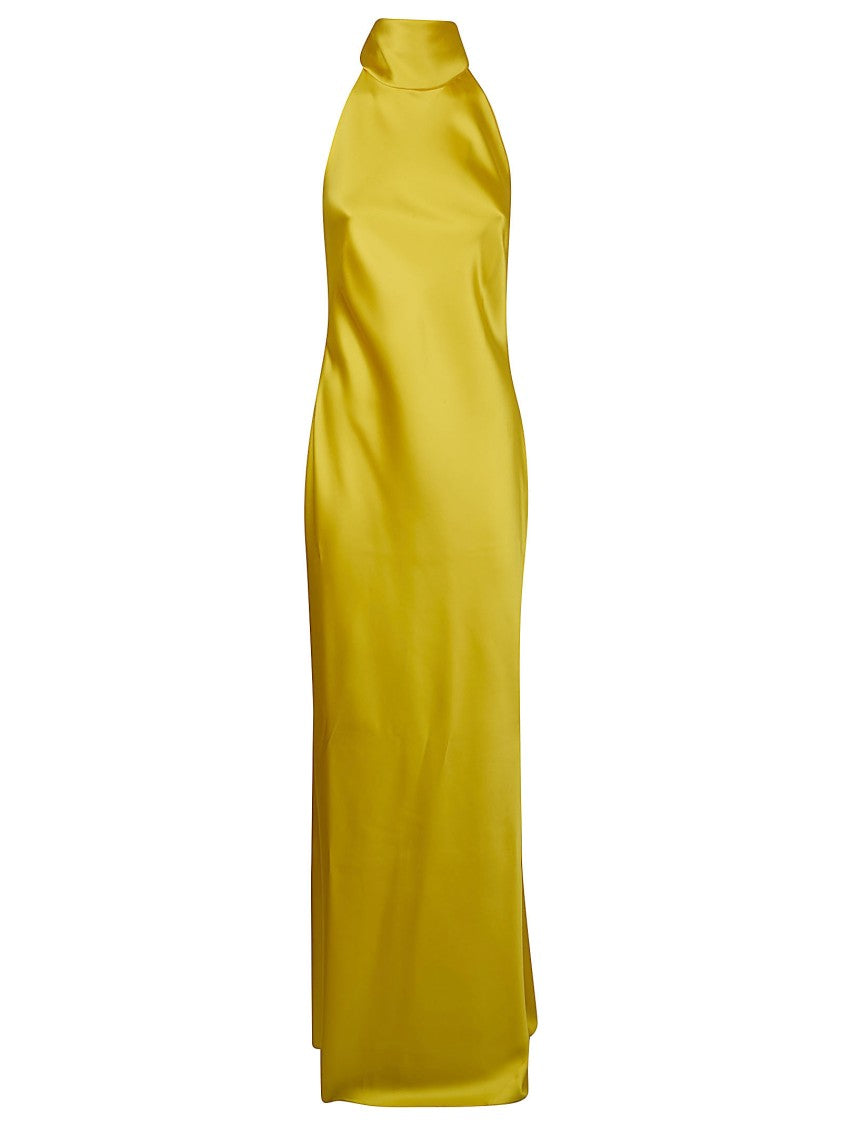 Polo Ralph Lauren Stretch Satin Halter Neck Maxi Dress